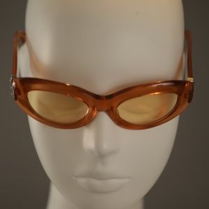 Clear Orange Chrome Hearts Frames